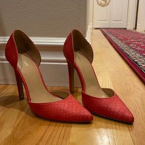 Red Closed Toe High Heels Express